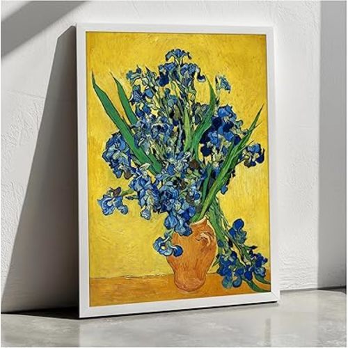 CP CANVASPATH Irises Vase Flower by Vincent Van Gogh Canvas Poster Size:16x20 Canvas Prints Giclee Print Wall Art for Home Decor(UNFRAMED)