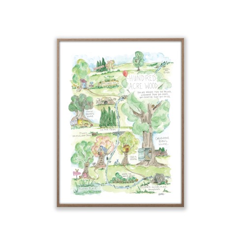 Pooh's Hundred Acre Wood Story Map Print