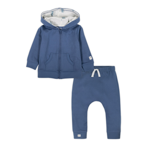 Little Star Organic Baby Boys 2Pc Hoodie & Harem Jogger Set, Size Newborn-24M