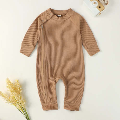 Earthy Cotton Side Zipper Onesie (5 colors)