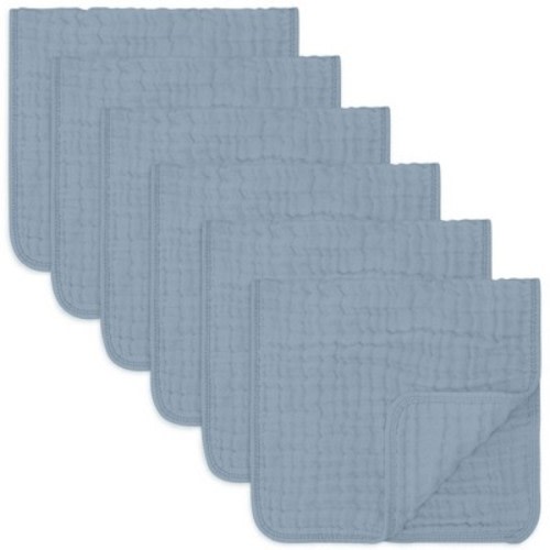 Muslin Burp Cloths Large 100% Cotton by Comfy Cubs, Color: Pacific blue, Size: pack of 6
