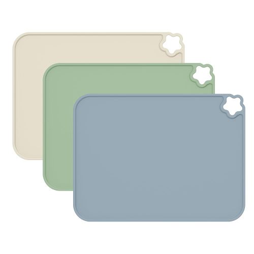 Cutebe Silicone Placemat for Toddles Kids Non-Slip Reusable Portable Kids Placemats for Dinning Table Heat Resistant Placemats, Baby Placemat Stain Resistant Silicone Mat for Dining Table 3 Pack