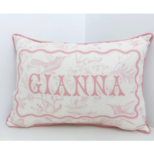 Pink Toile Personalized Pillows