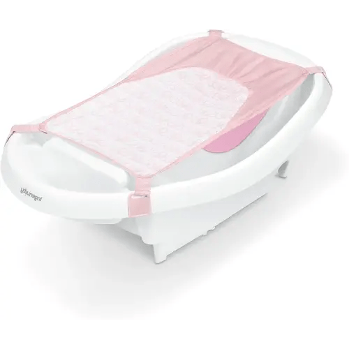 Ingenuity Comfy Clean Deluxe Newborn to Toddler Baby Bathtub, 3-in-1 with Removable Sling, Padded Backrest, 0-24 Months, Pink