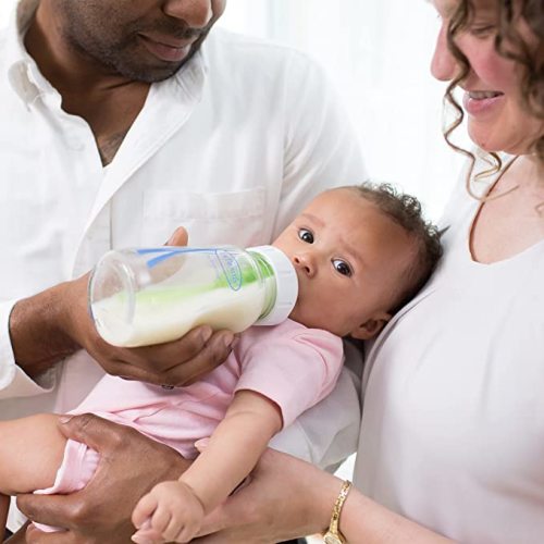 Dr. Brown's Natural Flow Anti-Colic Options+ Wide-Neck Glass Baby Bottles 9 oz/270 mL, with Level 1 Slow Flow Nipple, 3 Pack, 0m+ - 3 Pack, 9 oz