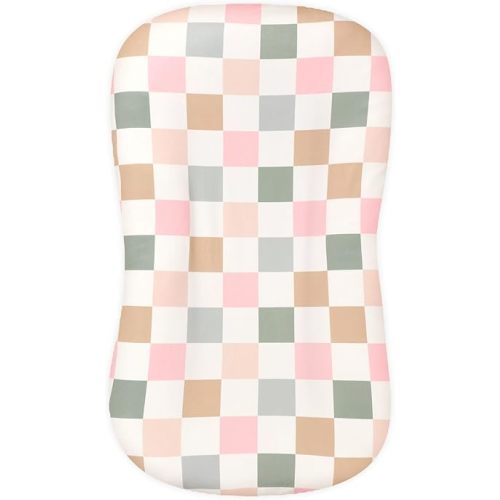 DILIMI Baby Lounger Cover for Boys and Girls, Removable Cover Ultra Soft Comfortable Lounger Slipcover, Colorful Checkerboard (Lounger not Included)