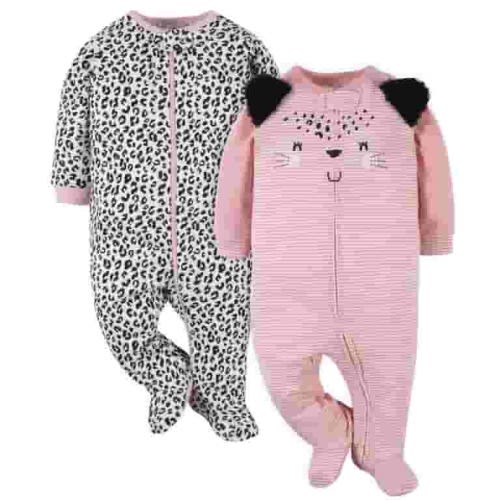 Gerber Baby Girls Sleep 'N Plays, 2 Pack, Sizes Preemie - 6-9 Months
