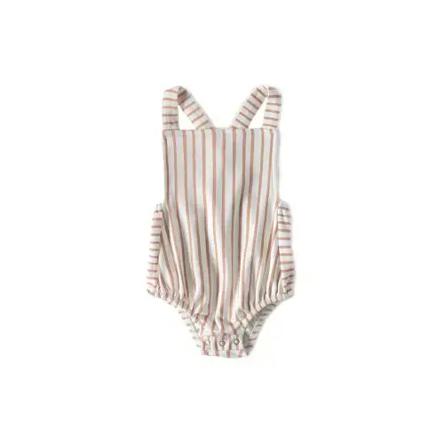 Criss-Cross One-Piece 0-3 mos. in Stripes Away Peony