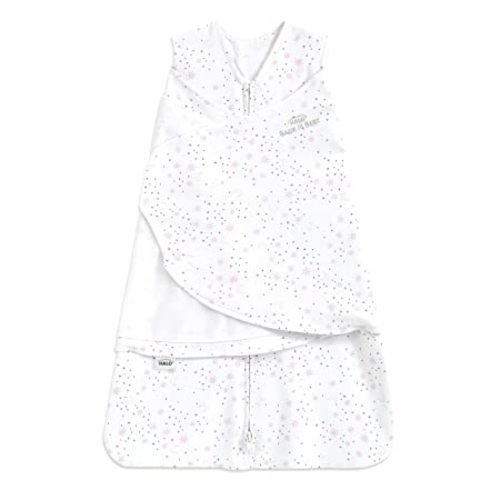 HALO 100% Cotton Sleepsack Swaddle, 3-Way Adjustable Wearable Blanket, TOG 1.5, Midnight Moons Pink, Newborn, 0-3 Months