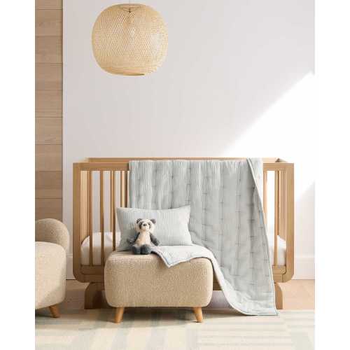 Organic Airy Gauze Toddler Quilt & Sham Set in Mist