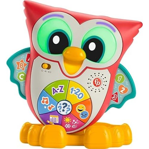 Fisher-Price Toddler Learning Toy Linkimals Light-Up & Learn Owl for Ages 18+ Months, Compatible Only with Linkimals Items