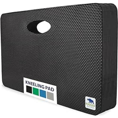 Rugged Rhino Soft Foam Patent Pending Kneeling Pad, Garden Knee Pads Resists Water, Thick Durable Shock Absorbent, Comfortable Strong Rebound, Gardening, Mechanic Tools, Bathing Baby, Onyx Black
