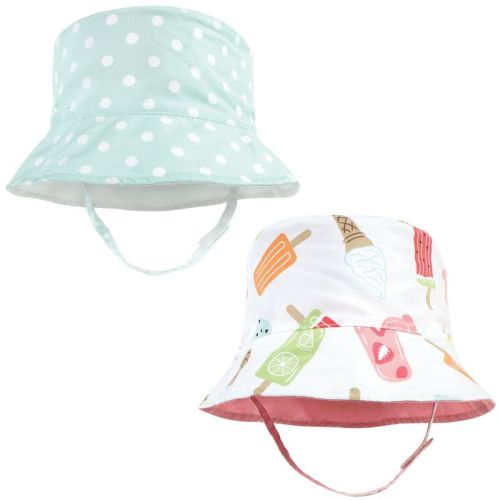 Hudson Baby Infant Girl Sun Protection Hat, Ice Cream Dot, 0-12 Months