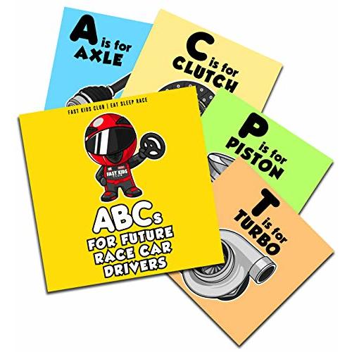 ABC's For Future Race Car Drivers Alphabet Book (Baby Book, Children's Book, Toddler Book)