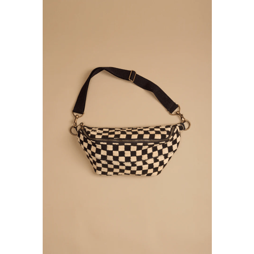 Black & Cream Checkered Sling Bag