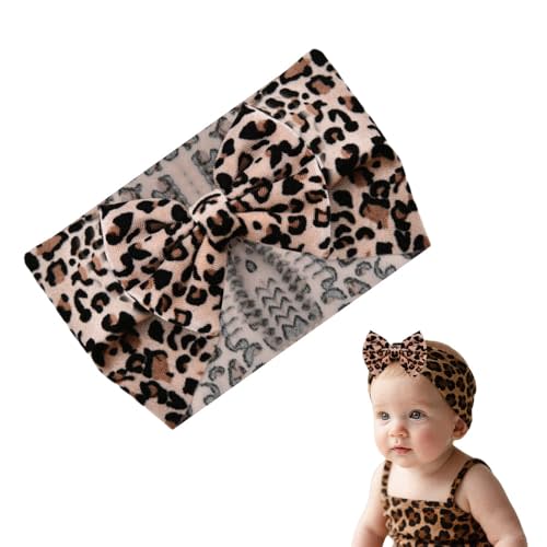 Tofwaol Leopard Baby Headband with Bow Headband for Toddler Baby Girl Bows Headbands Leopard Print Bowknot Hair Bands for Little Infant Girls Hair Accessories for Newborn Girls