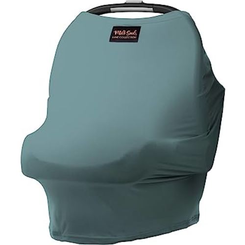 Milk Snob Original 5-in-1 Luxe Cover in Jade - Added Privacy for Breastfeeding, Baby Car Seat, Carrier, Stroller, High Chair, Shopping Cart, Lounger Canopy, Newborn Essentials, Nursing Top