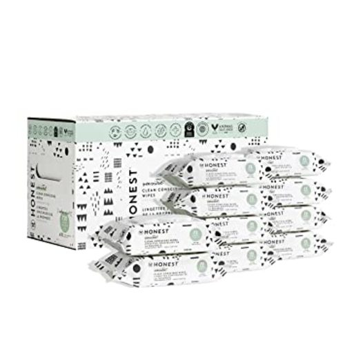 The Honest Company Clean Conscious Wipes | 99% Water, Compostable, Plant-Based, Baby Wipes | Hypoallergenic, EWG Verified | Pattern Play, 720 Count - 72 Count (Pack of 10)