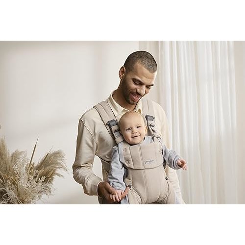 BabyBjörn Baby Carrier Harmony, Woven mélange, Light Beige | 3-in-1 Ergonomic Baby Carrier; Newborn, Facing-in, Outward-Facing, and Back Carrying Positions Supported (7-40 lbs), Newborn to Toddler