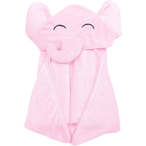YOYOO Premium Baby Bath Towel – Viscose Derived from Bamboo, Baby Hooded Towels - Newborn Essential Cute Pink Little Elephant -Perfect Baby Registry Gifts for Boy Girl
