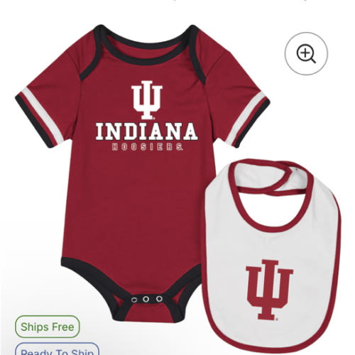 Indiana Hoosiers Colosseum Newborn & Infant Bodysuit & Bib Set - Crimson