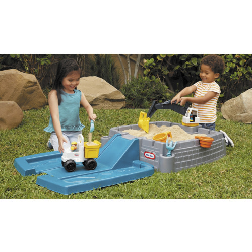 Little Tikes Dirt Diggers Excavator Sandbox for Kids, Including Lid and Play Sand Accessories