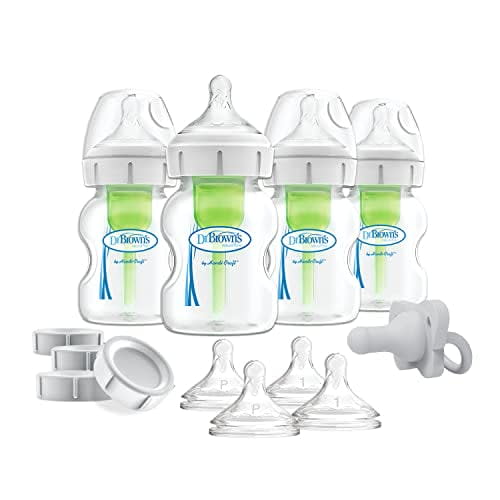 Dr. Brown's Breastfeeding Baby Bottles, Options+ Wide-Neck Breast to Bottle Feeding Set