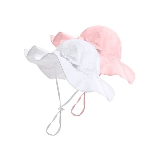 FURTALK Baby Girl Sun Hat Summer Beach Hats with UPF50+ Sun Protection Wide Brim Toddler Sun Hat Cap