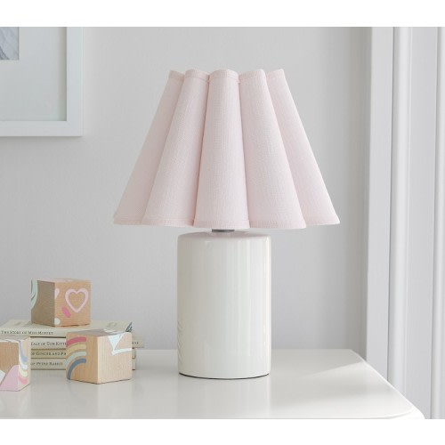 Ceramic Cylinder Fluted Lamp (13")
