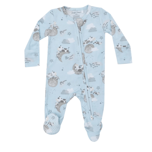2 Way Zipper Footie - I Love You To The Moon Cows – Angel Dear