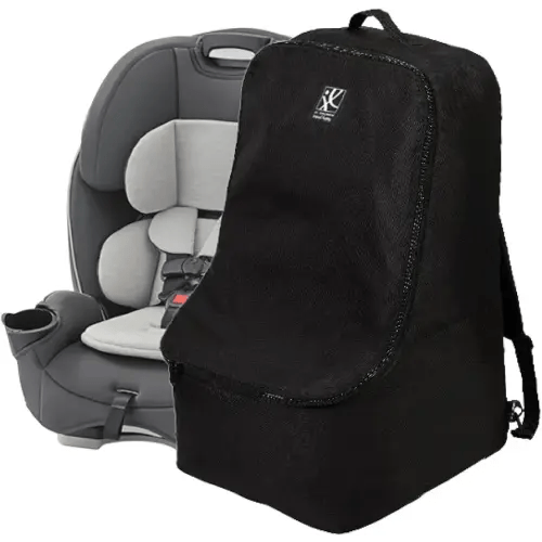 J.L. Childress Padded Backpack Car Seat Bag - Travel Bag for Airplane, Fits Most Baby & Infant Car Seats, Boosters, & Carriers, Airport Accessories for Gate Check or Baggage Check - Ultimate, Black