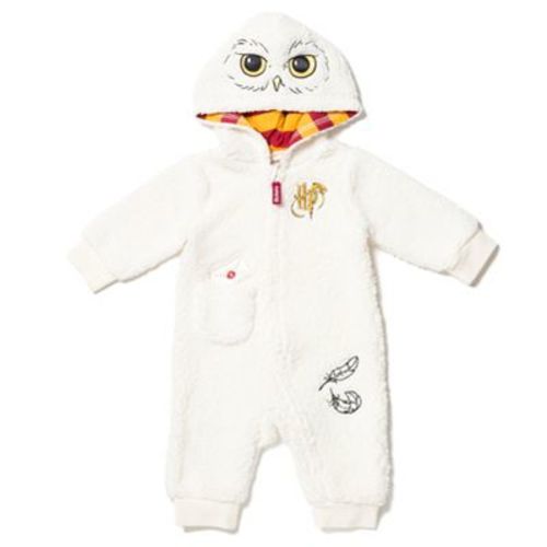 Harry Potter Hedwig Owl Newborn Baby Boys Zip Up Costume Coverall White 3-6 Months