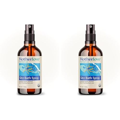 Motherlove Sitz Bath Spray (4 oz Value Size) Sitz Bath for Postpartum Care—Herbal Perineal Spray w/Witch Hazel—USDA Organic, Vegan, & Cruelty Free (Pack of 2)