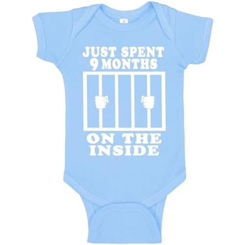 Reaxion Funny Cute Baby Boy Girl Handmade Clothes Infant Just Spent 9 Months On The Inside Bodysuits