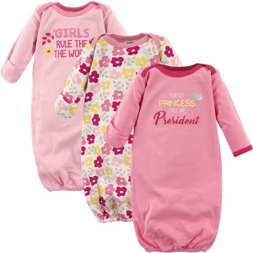 Luvable Friends Baby Girls' Cotton Gowns - Preemie-Newborn - Girls Rule