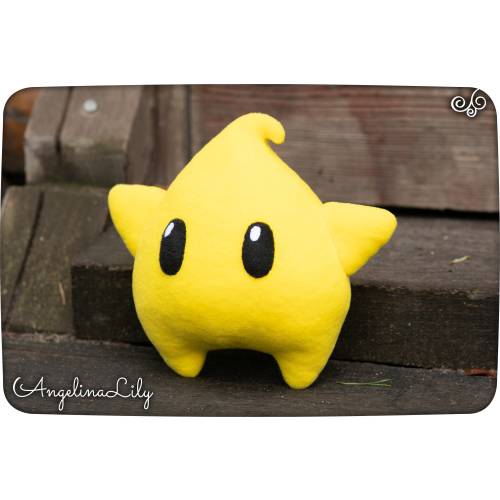 Luma plushie, yellow soft star, 8 in, handmade plush, made to order
