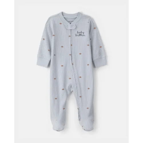 Baby Boy 'Baby Brother' Snug Fit Sleep & Play Pajamas - Blue | Carter's