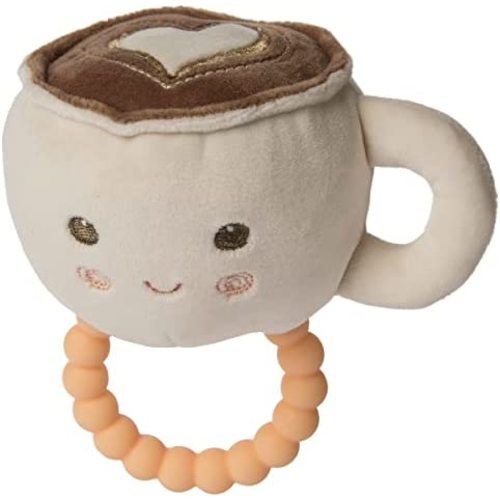 Mary Meyer Sweet Soothie Soft Baby Rattle with Teether Ring, Latte