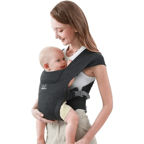 Newborn Carrier, Baby Carrier, Cozy Baby Wraps Carrier, with Hook&Loop for Easily Adjustable, Soft Fabric, Deep Grey