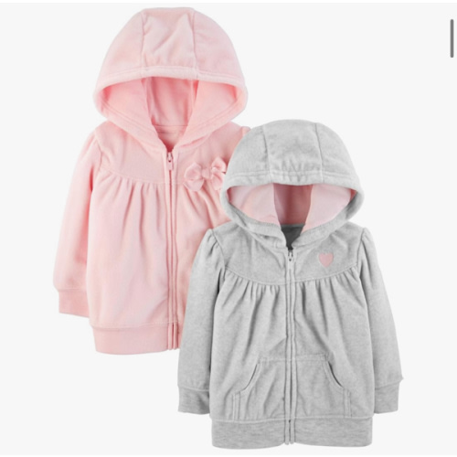Simple Joys by Carter's Girls' 2-Pack Fleece Full Zip Hoodies