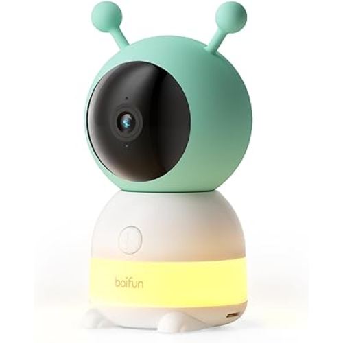 BOIFUN Additional Baby Camera Specifically Compatible with Baby 6T Video Baby Monitor, 360° Camera with Night Light, Auto Tracking, AI Motion & Sound Detection, Two-Way Audio, with Wall Mount Base