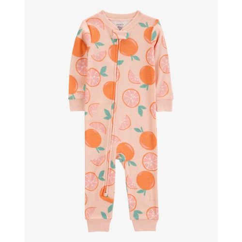 Baby Orange Print Snug Fit Cotton Footless 1-Piece Pajamas - Pink - Carter's | Carter's