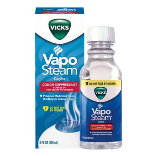 Vicks VapoSteam Liquid for Humidifiers & Vaporizers, Cough Suppressant with Camphor, Original, 8 fl oz (VIN008V1)