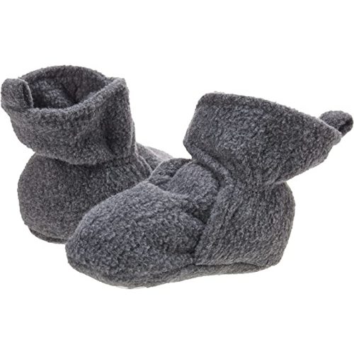 Luvable Friends Unisex Baby Cozy Fleece Booties - 0-6 Months Infant - Charcoal Heather