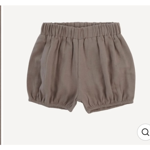 bubble short | dark truffle | organic cotton gauze