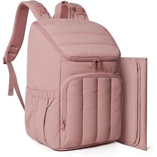 BAGSMART Diaper Bag Backpack, Large Baby Diaper Bag, Quilted Puffy Baby Bag for Mom with Quick-access Insulated Pockets, Lightweight Versatile Travel Backpack