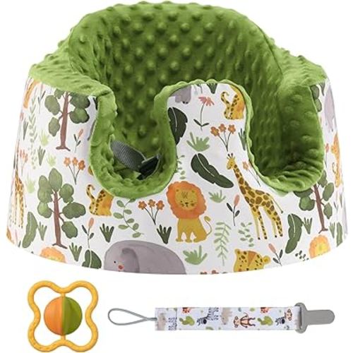 Seat Cover Compatible with Bumbo Seat,Breathable Baby Bumbo Seat Cover,Soft Bumbo Floor Seat Cover for Baby Girl Boy,Only Compatible with Bumbo Seat with Soothing Toy (Green)