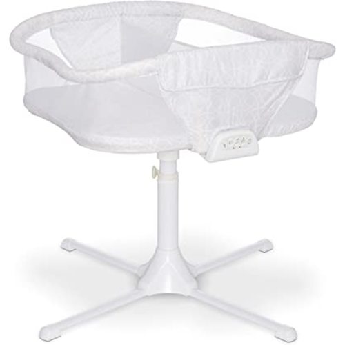 HALO BassiNest Twin Sleeper, Bedside Double Bassinet, Adjustable, Soothing Center with, Vibration, Soothing Sounds and Lullabies – Premiere Series, Sand Circle