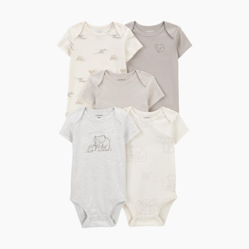 Carter's 5-Pack Short-Sleeve Bodysuits - White, 3 M