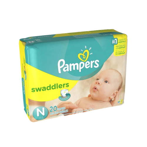 Pampers Swaddlers Soft and Absorbent Diapers, Size N - 20 Ct